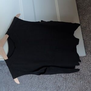 Black airplane mock neck sweater